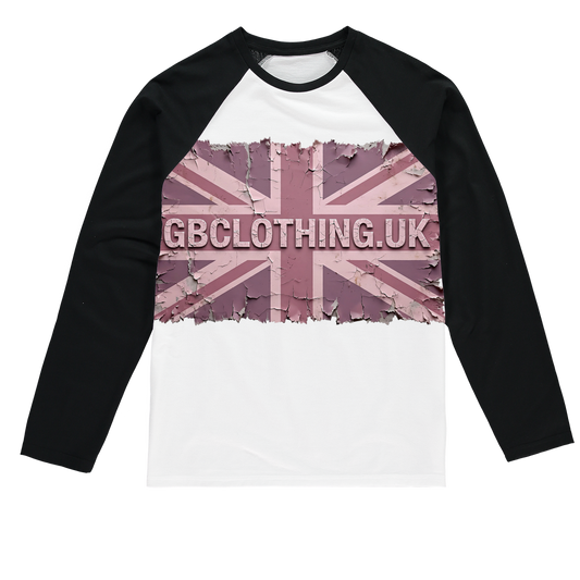 Distressed Pink Sublimation Baseball Long Sleeve T-Shirt