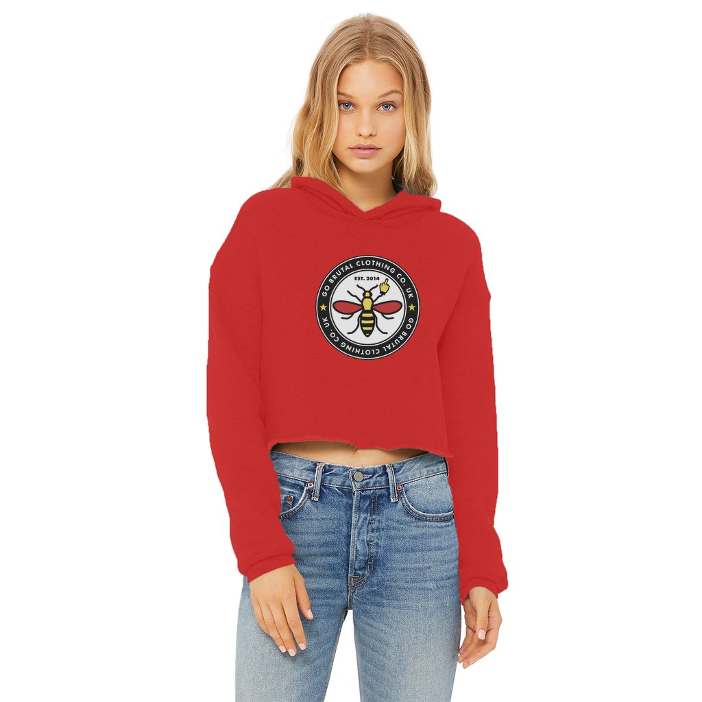 GBee Of Manchester Ladies Cropped Raw Edge Hoodie