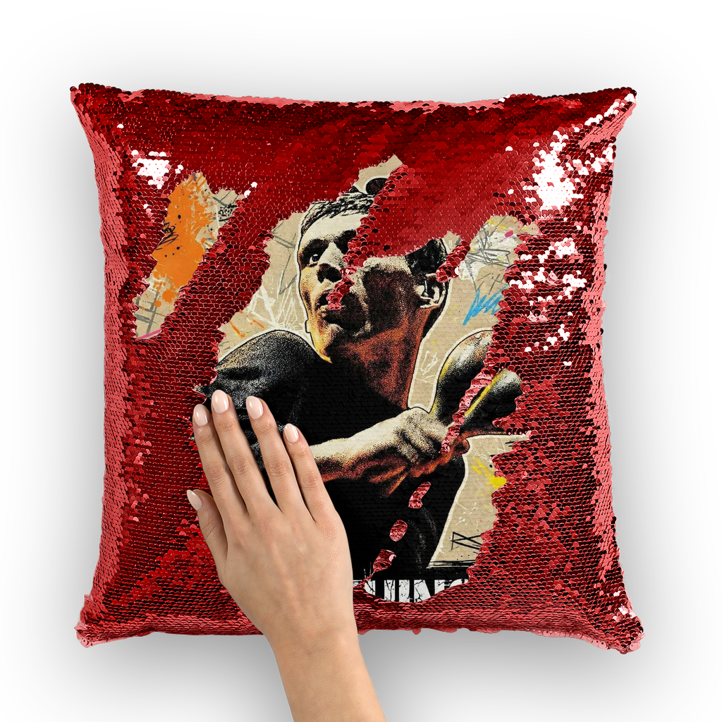 GB Legends - Bez Sequin Cushion Cover