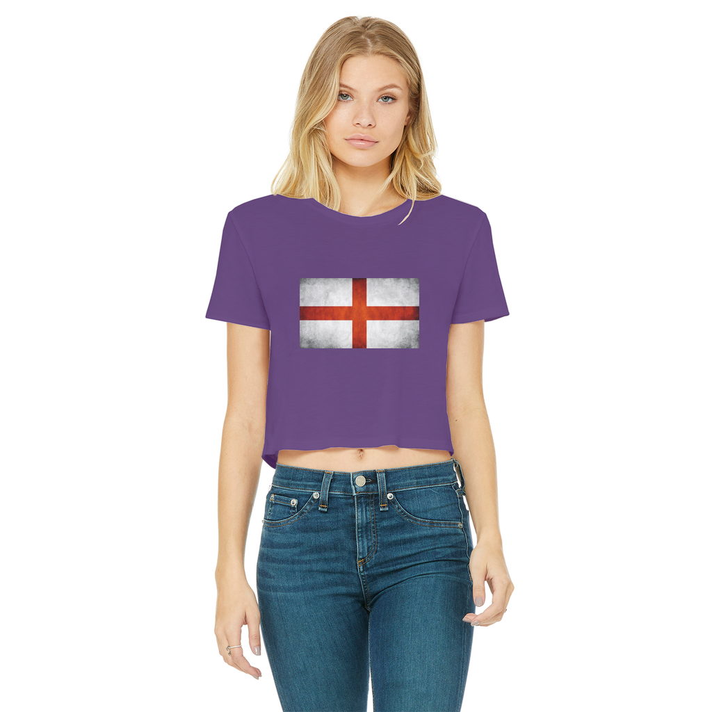 England Classic Women's Cropped Raw Edge T-Shirt