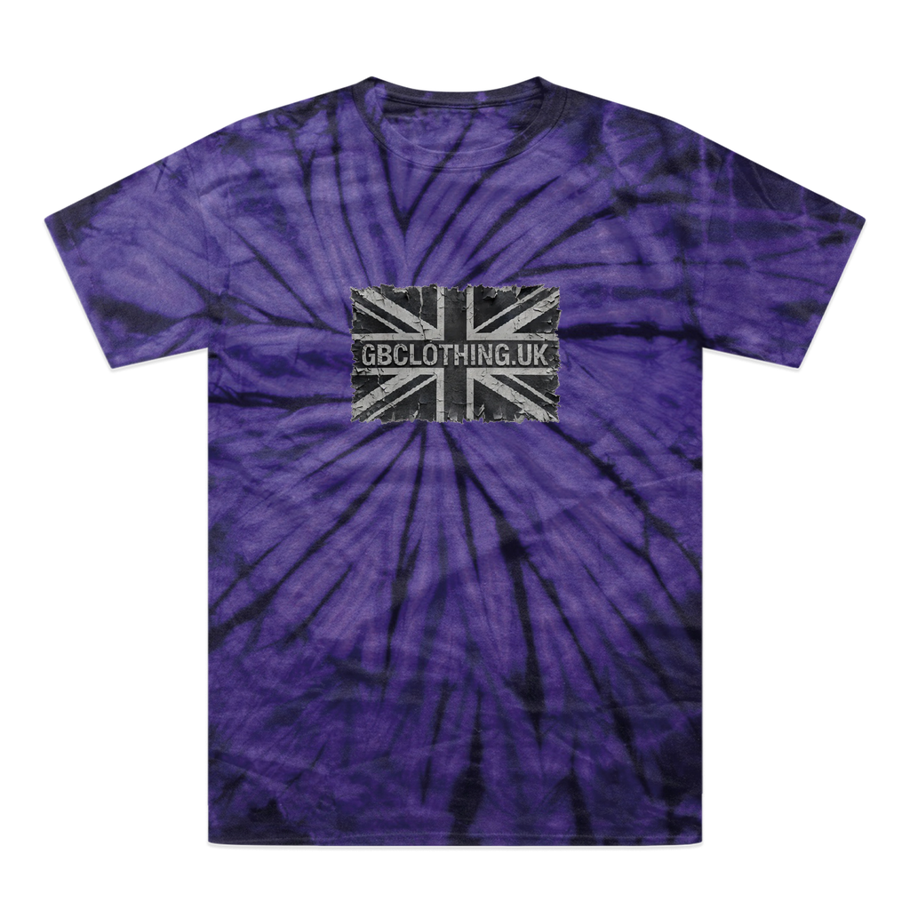 Distressed Black Flag Tonal Spider Tie-Dye T-Shirt