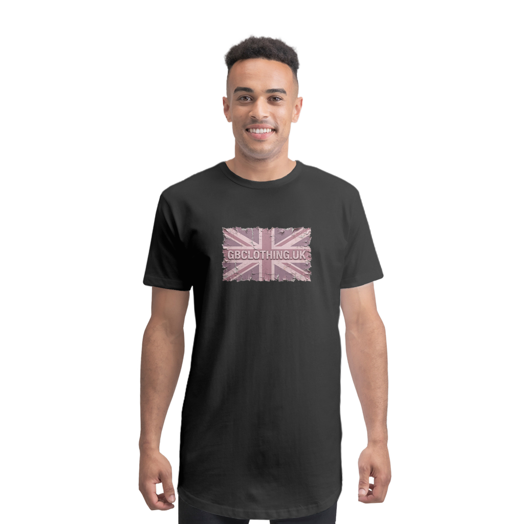 Distressed Pink Premium Long Body T-Shirt