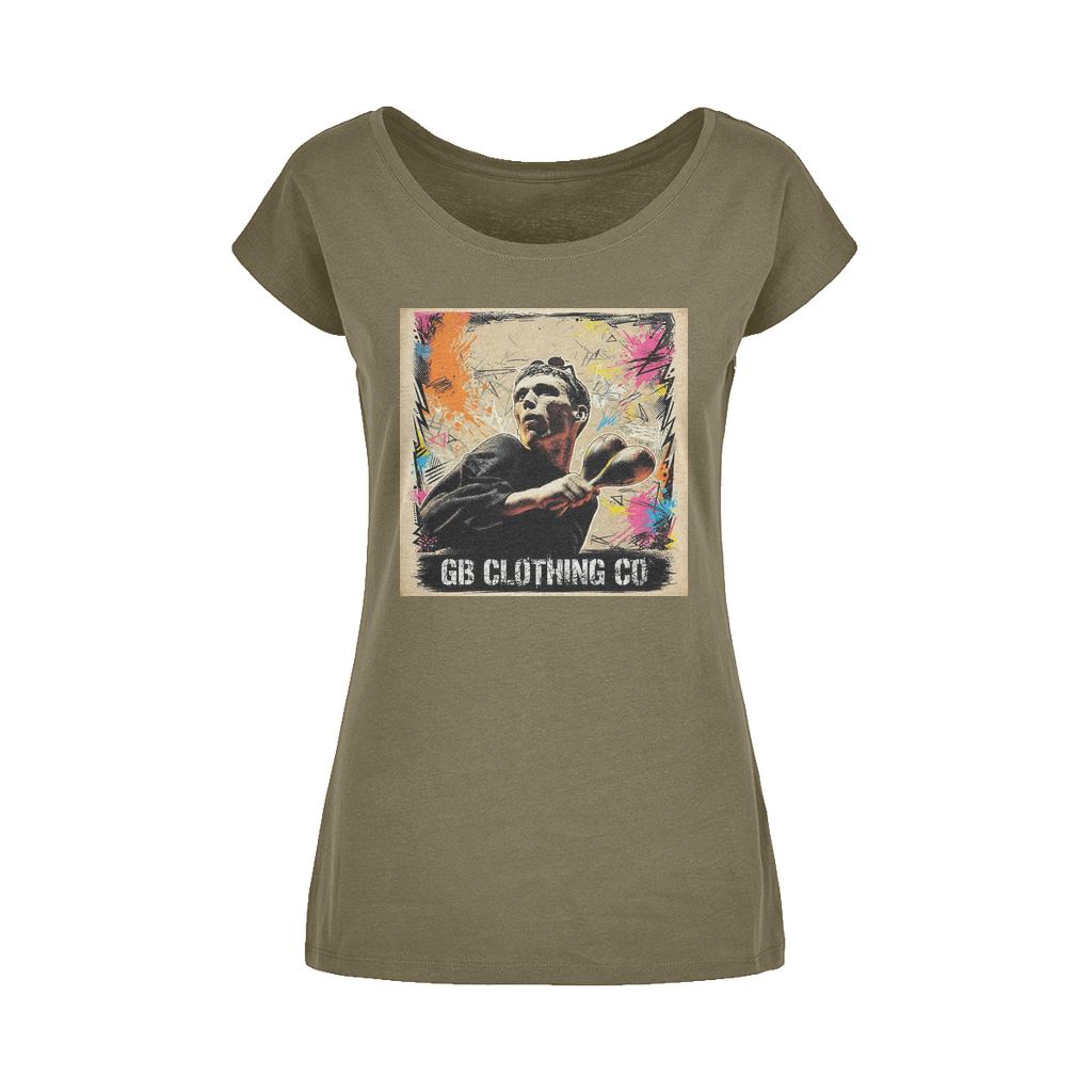 GB Legends - Bez Wide Neck Womens T-Shirt XS-5XL