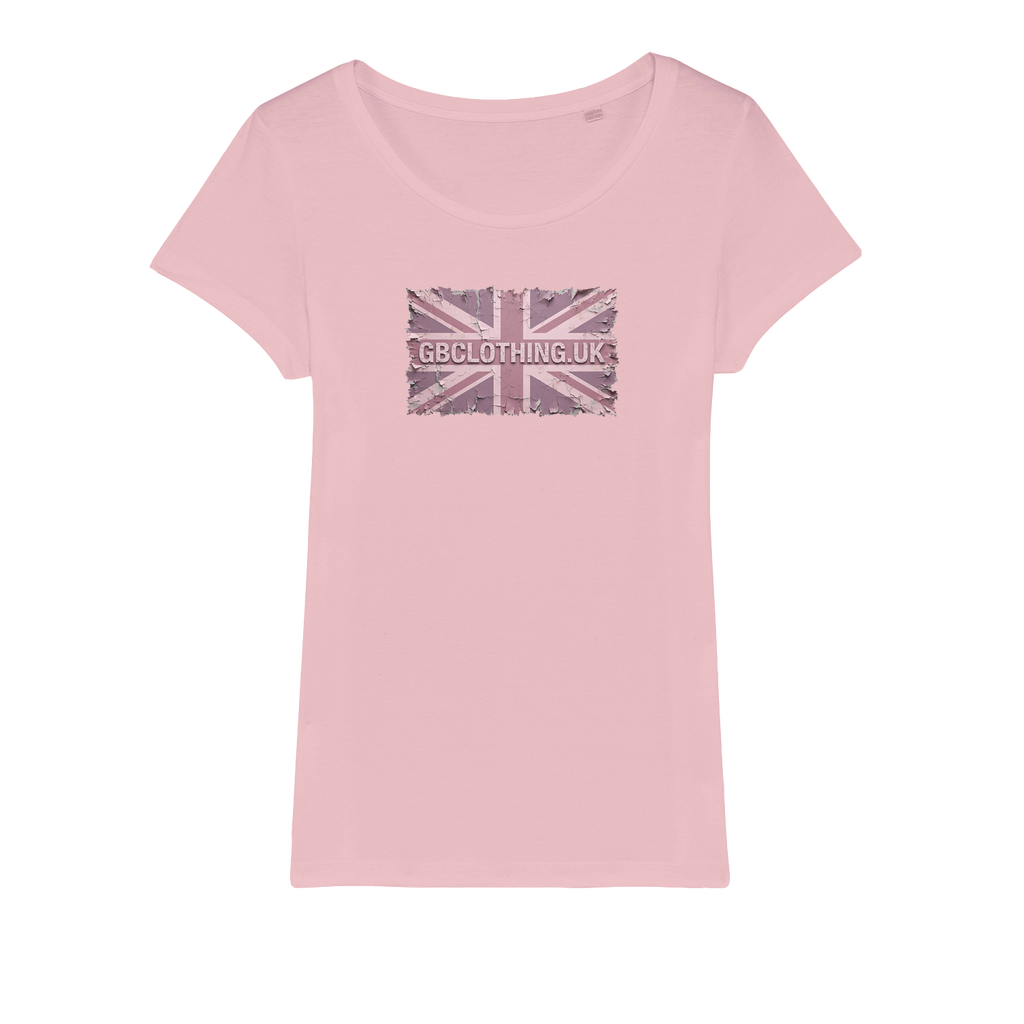 Distressed Pink Organic Jersey Womens T-Shirt