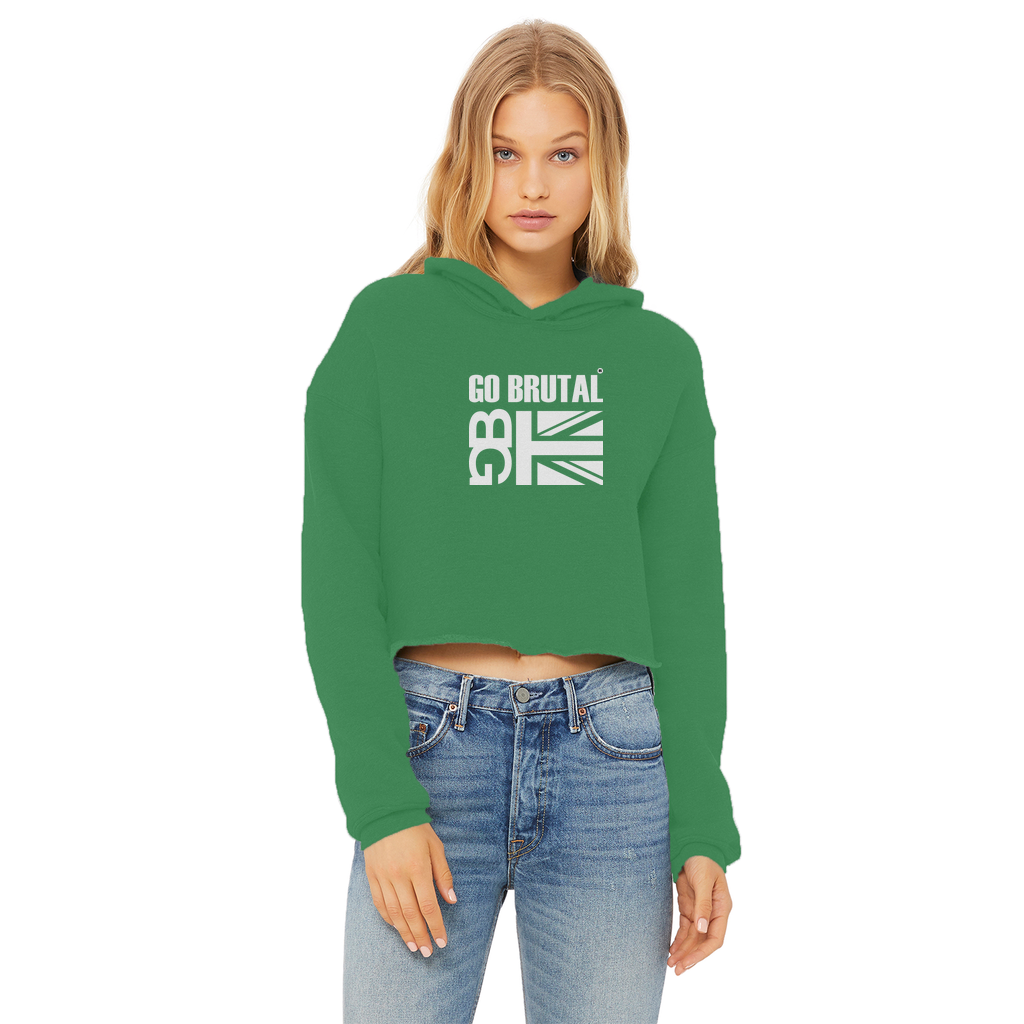Go Brutal Ladies Cropped Raw Edge Hoodie