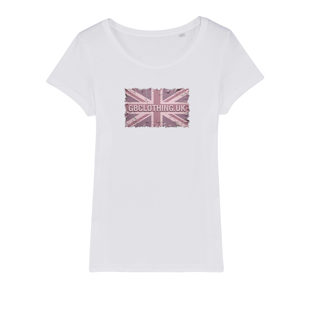 Distressed Pink Organic Jersey Womens T-Shirt