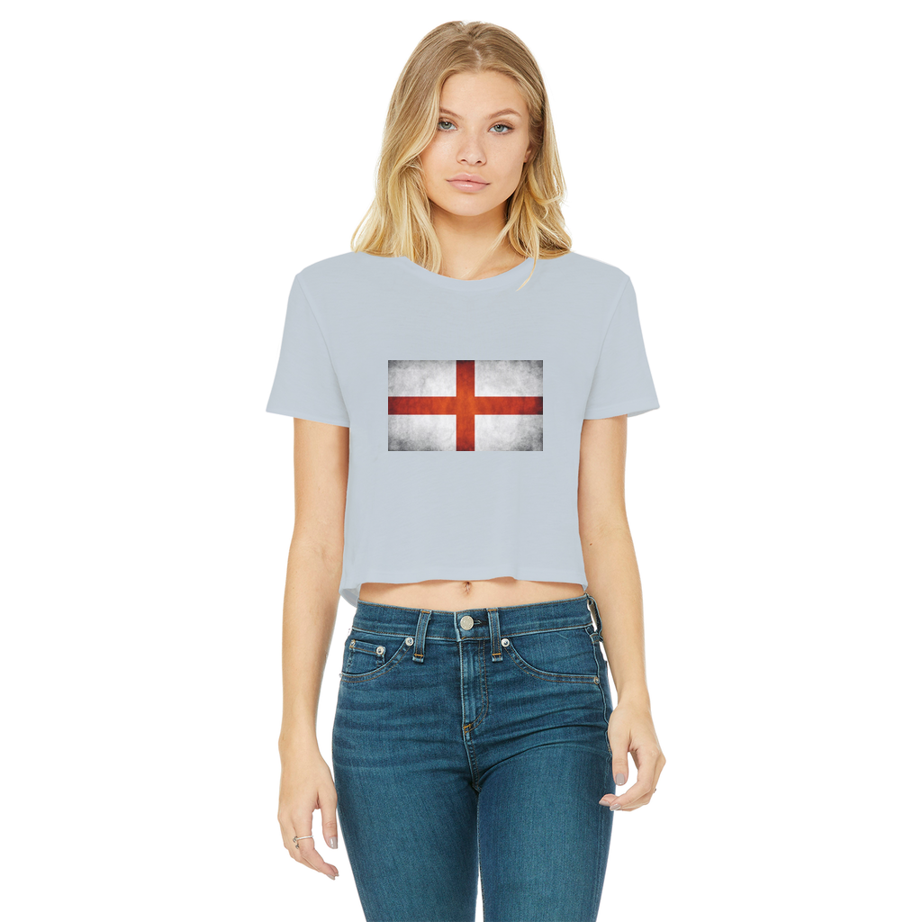 England Classic Women's Cropped Raw Edge T-Shirt