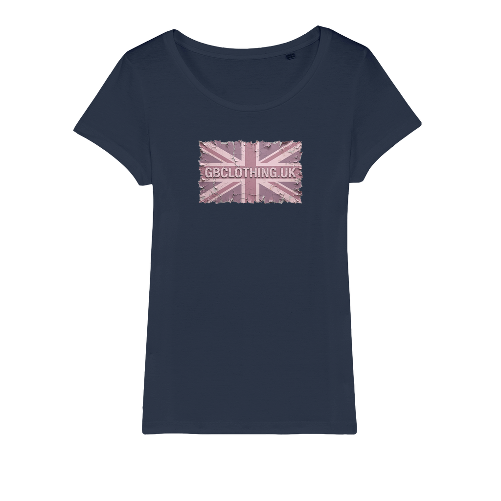 Distressed Pink Organic Jersey Womens T-Shirt