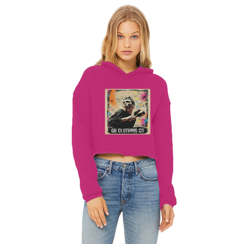 GB Legends - Bez Ladies Cropped Raw Edge Hoodie