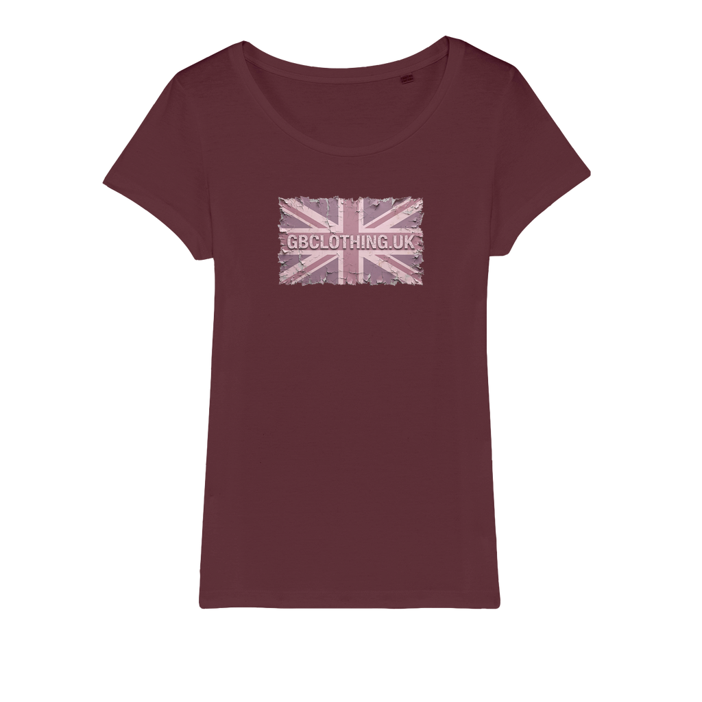 Distressed Pink Organic Jersey Womens T-Shirt