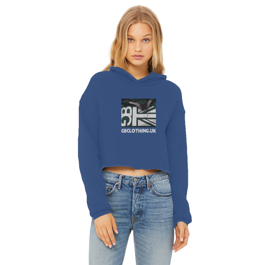 GB Clothing Ladies Cropped Raw Edge Hoodie