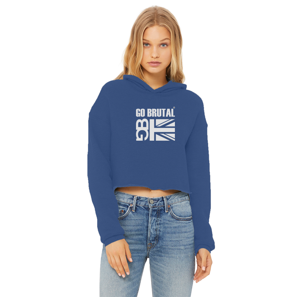 Go Brutal Ladies Cropped Raw Edge Hoodie