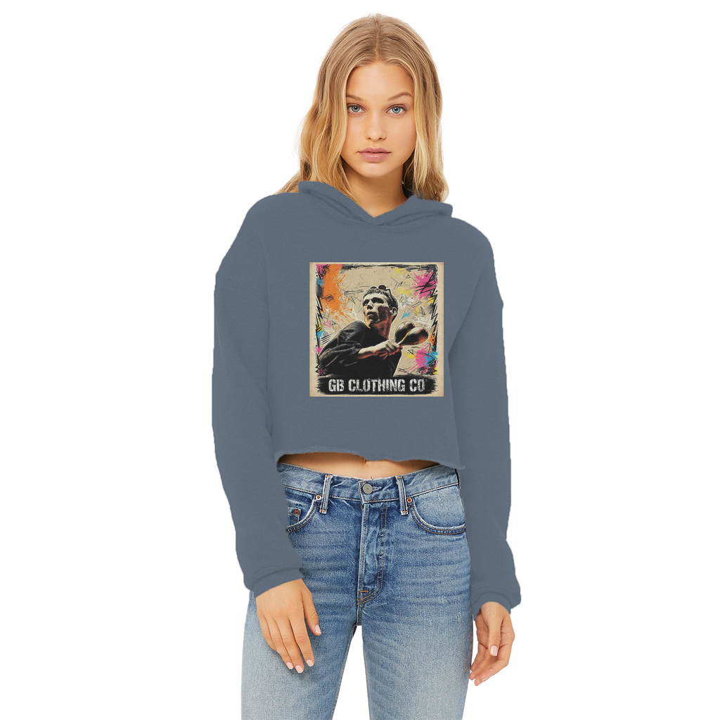 GB Legends - Bez Ladies Cropped Raw Edge Hoodie