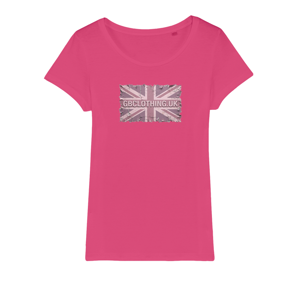 Distressed Pink Organic Jersey Womens T-Shirt