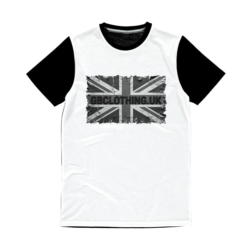 Distressed Black Flag Classic Sublimation Panel T-Shirt