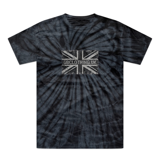 Distressed Black Flag Tonal Spider Tie-Dye T-Shirt