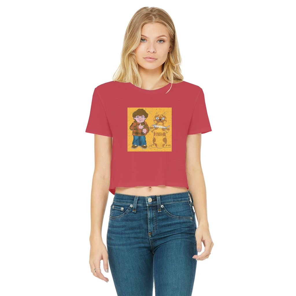 Charly Says Classic Women's Cropped Raw Edge T-Shirt