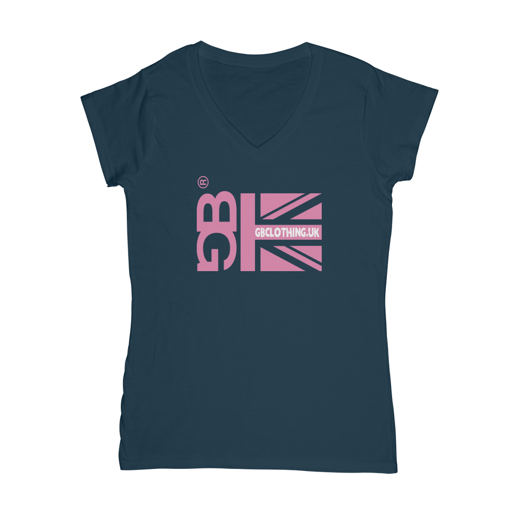 Pink Flag Classic Women's V-Neck T-Shirt