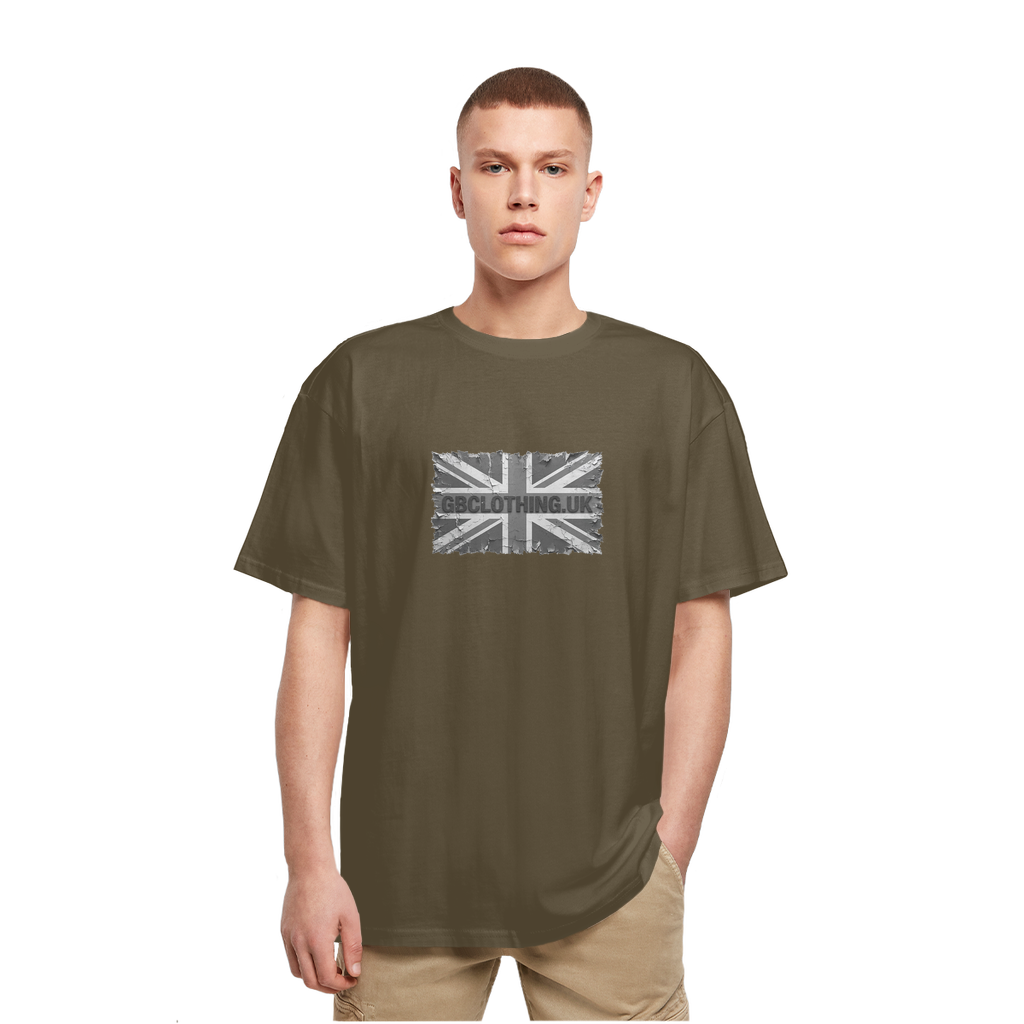 Distressed Black Flag Heavy Oversized T-Shirt