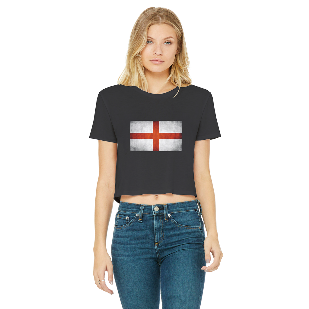 England Classic Women's Cropped Raw Edge T-Shirt