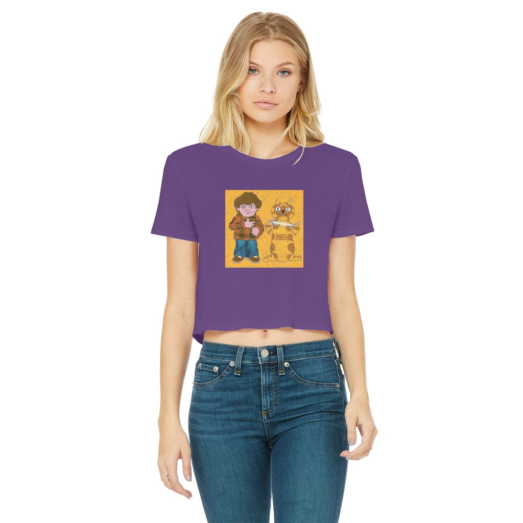 Charly Says Classic Women's Cropped Raw Edge T-Shirt