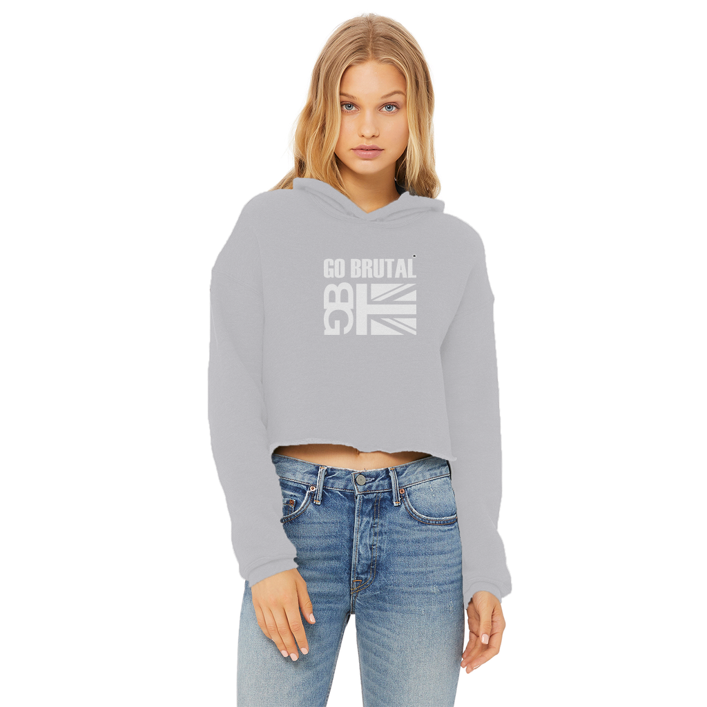 Go Brutal Ladies Cropped Raw Edge Hoodie