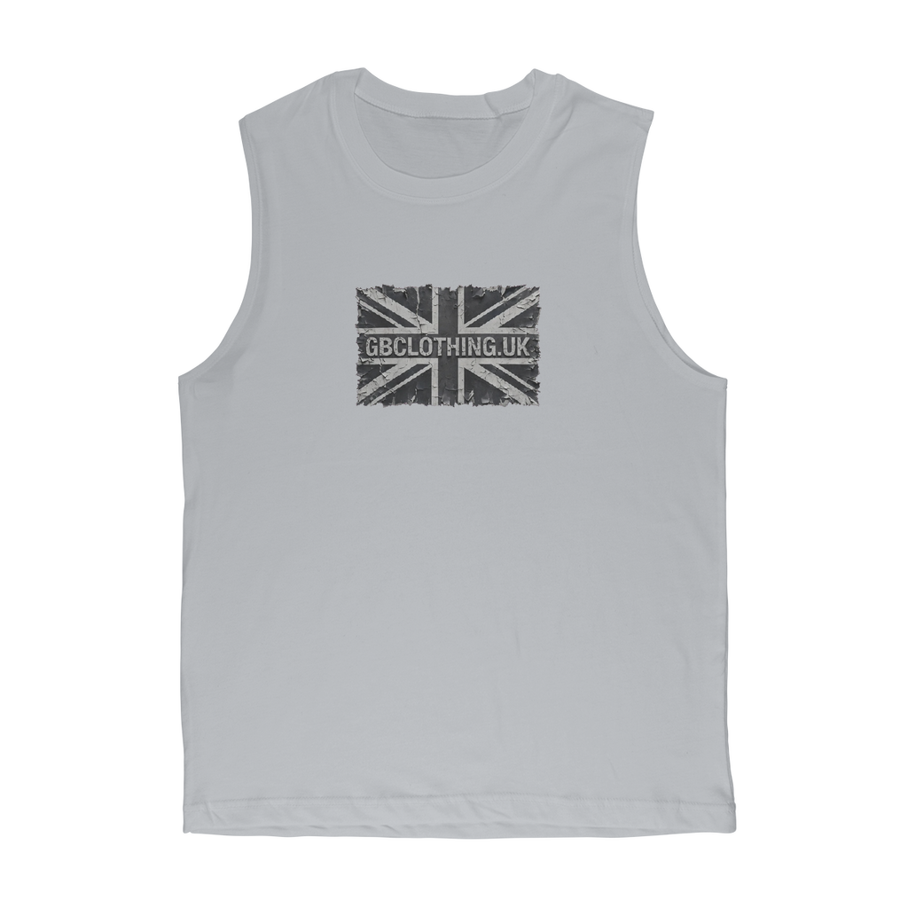 Distressed Black Flag Premium Adult Muscle Top