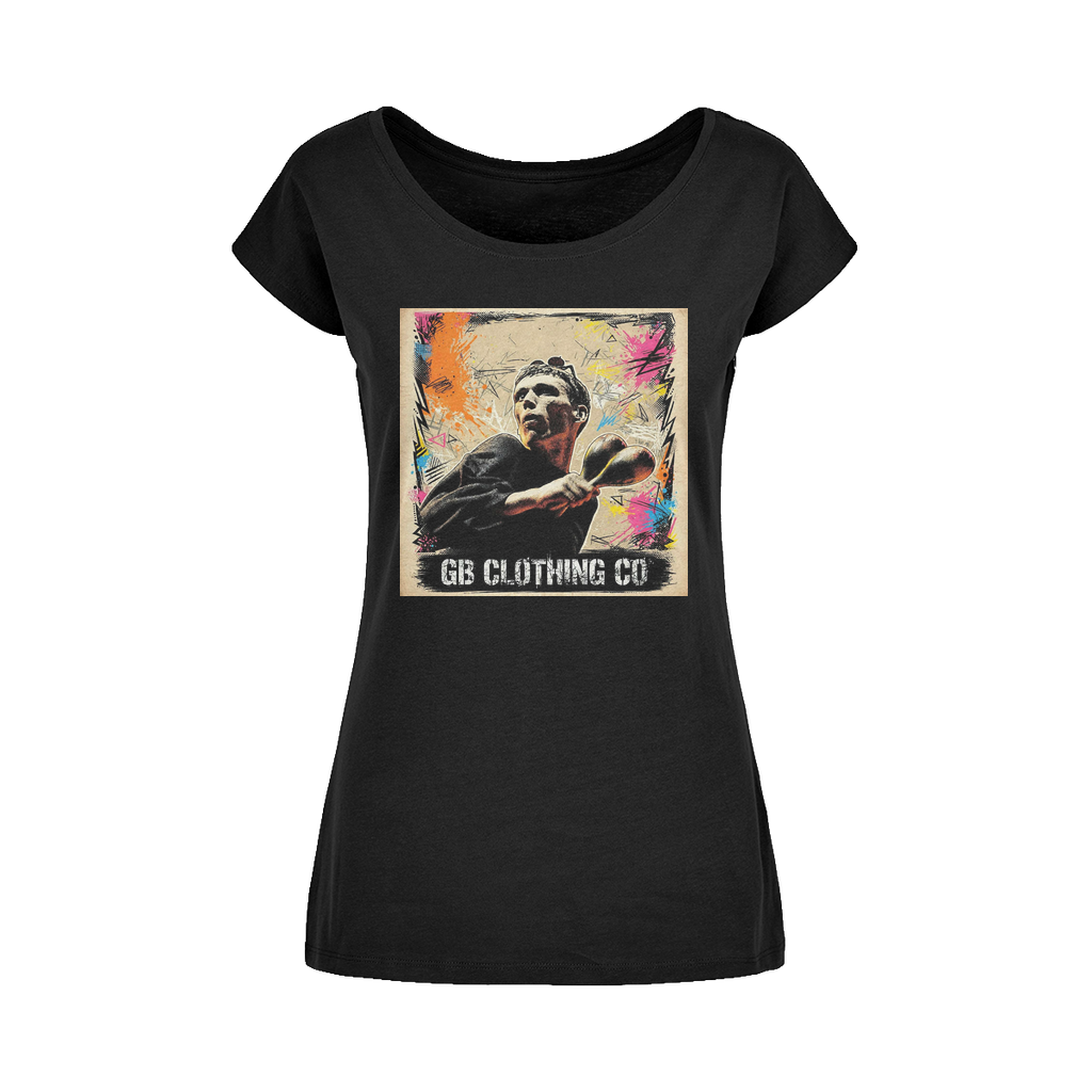 GB Legends - Bez Wide Neck Womens T-Shirt XS-5XL