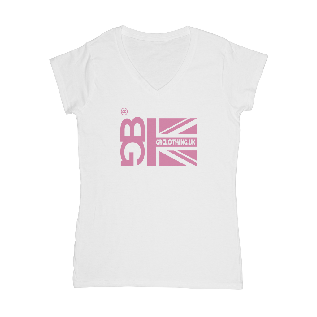 Pink Flag Classic Women's V-Neck T-Shirt