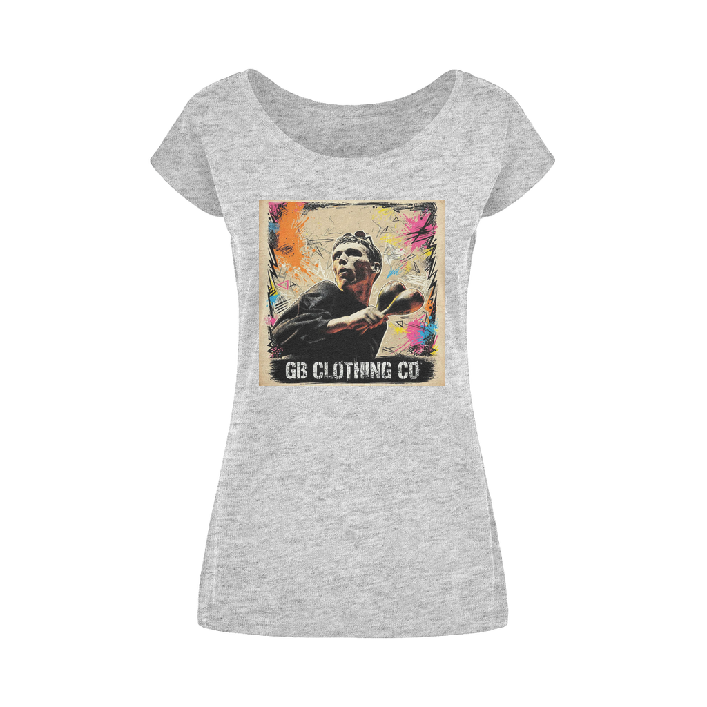 GB Legends - Bez Wide Neck Womens T-Shirt XS-5XL