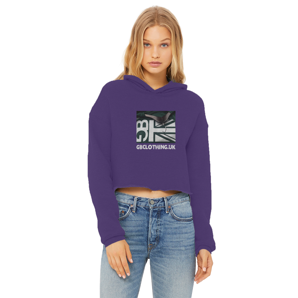 GB Clothing Ladies Cropped Raw Edge Hoodie