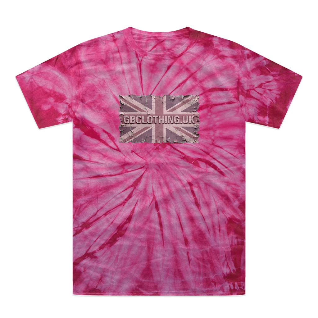 Distressed Pink Tonal Spider Tie-Dye T-Shirt