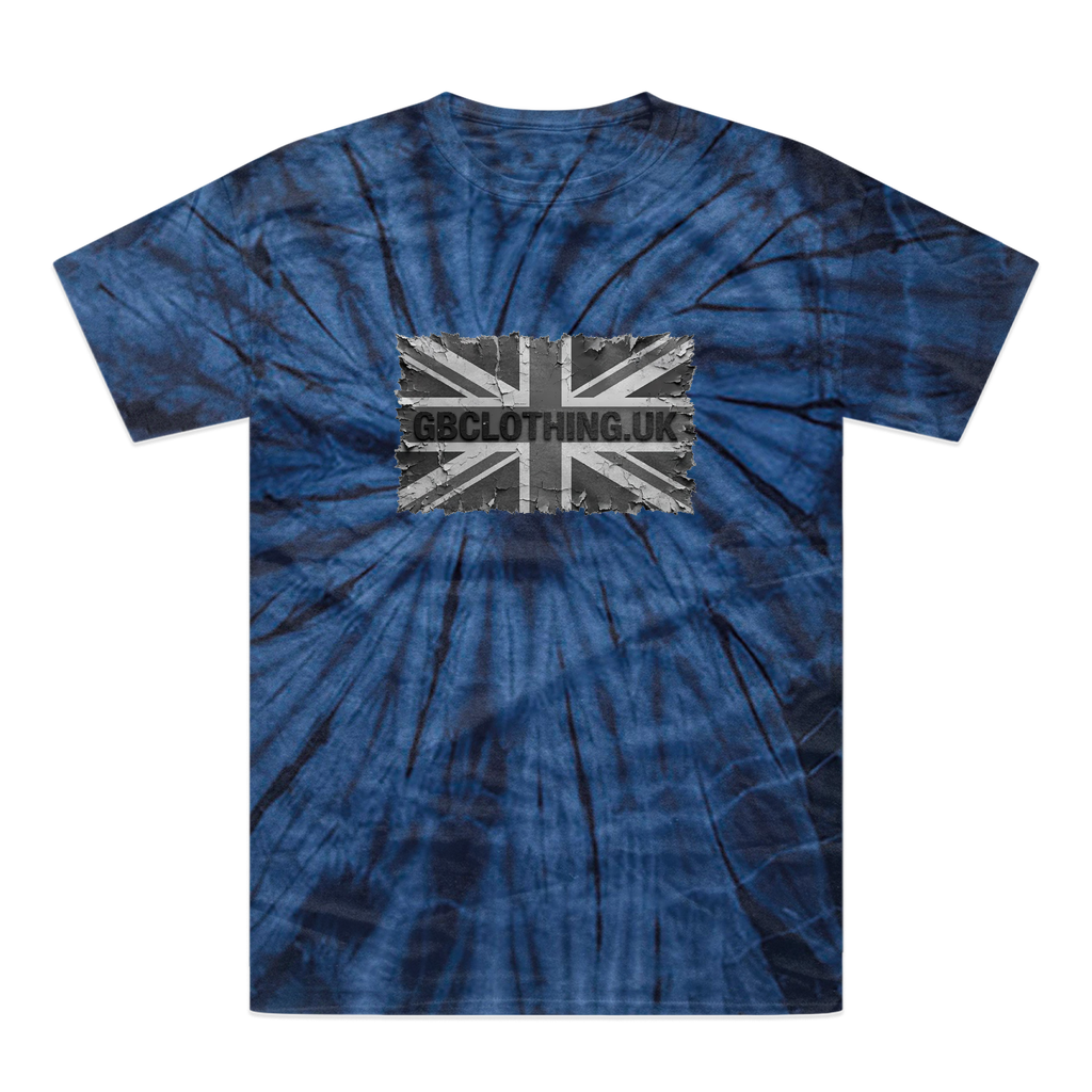Distressed Black Flag Tonal Spider Tie-Dye T-Shirt