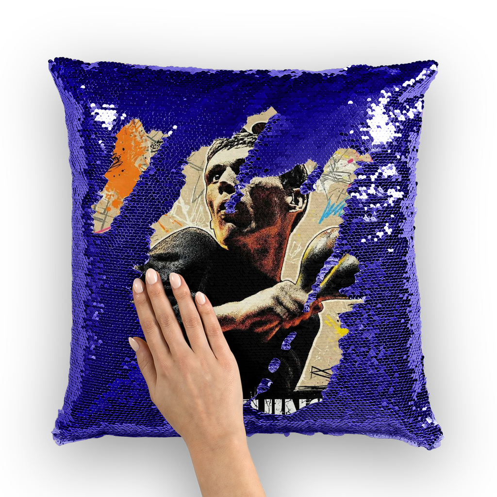 GB Legends - Bez Sequin Cushion Cover