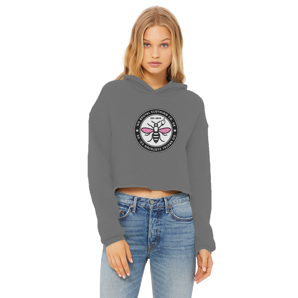 GBee Of Manchester Ladies Cropped Raw Edge Hoodie