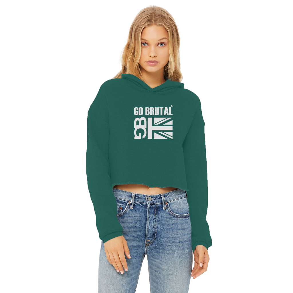 Go Brutal Ladies Cropped Raw Edge Hoodie