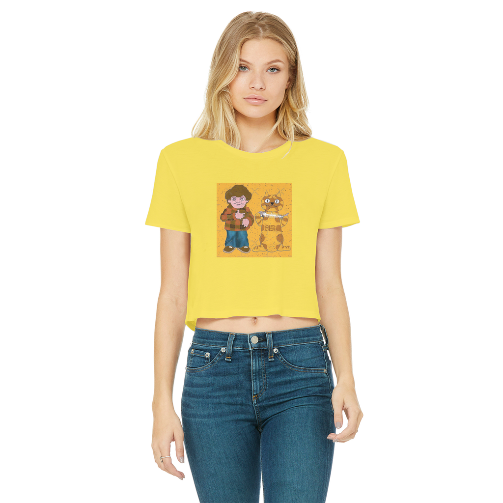 Charly Says Classic Women's Cropped Raw Edge T-Shirt